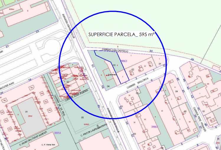 Plano catastral de la parcela de Ignacio Wallis